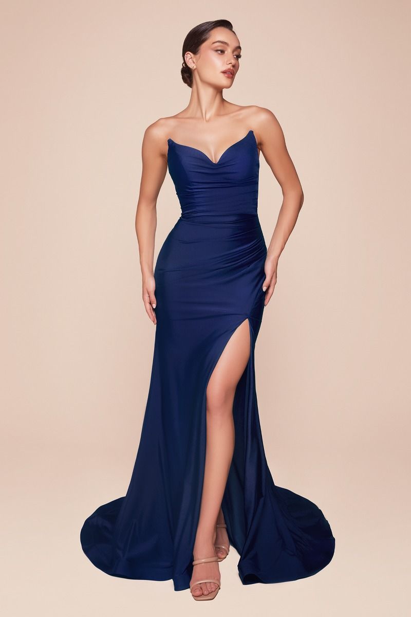 IVA Strapless Stretch Satin Prom & Formal Dress