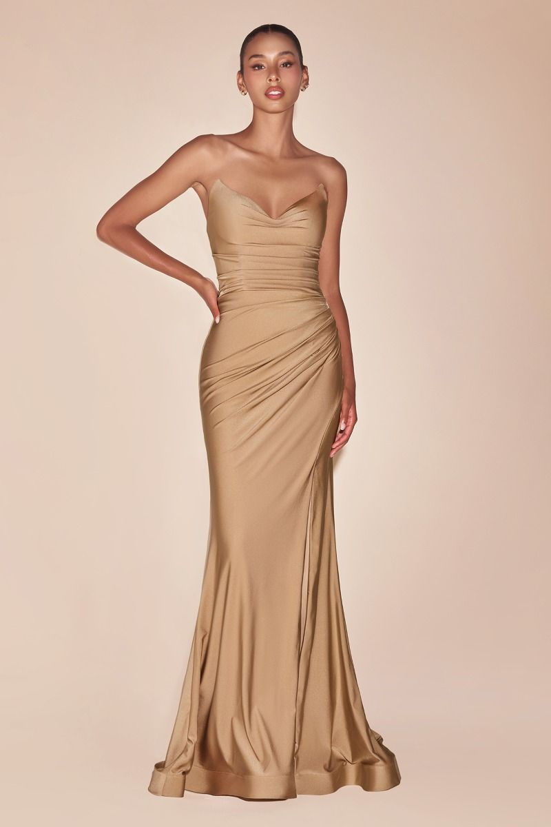 IVA Strapless Stretch Satin Prom & Formal Dress