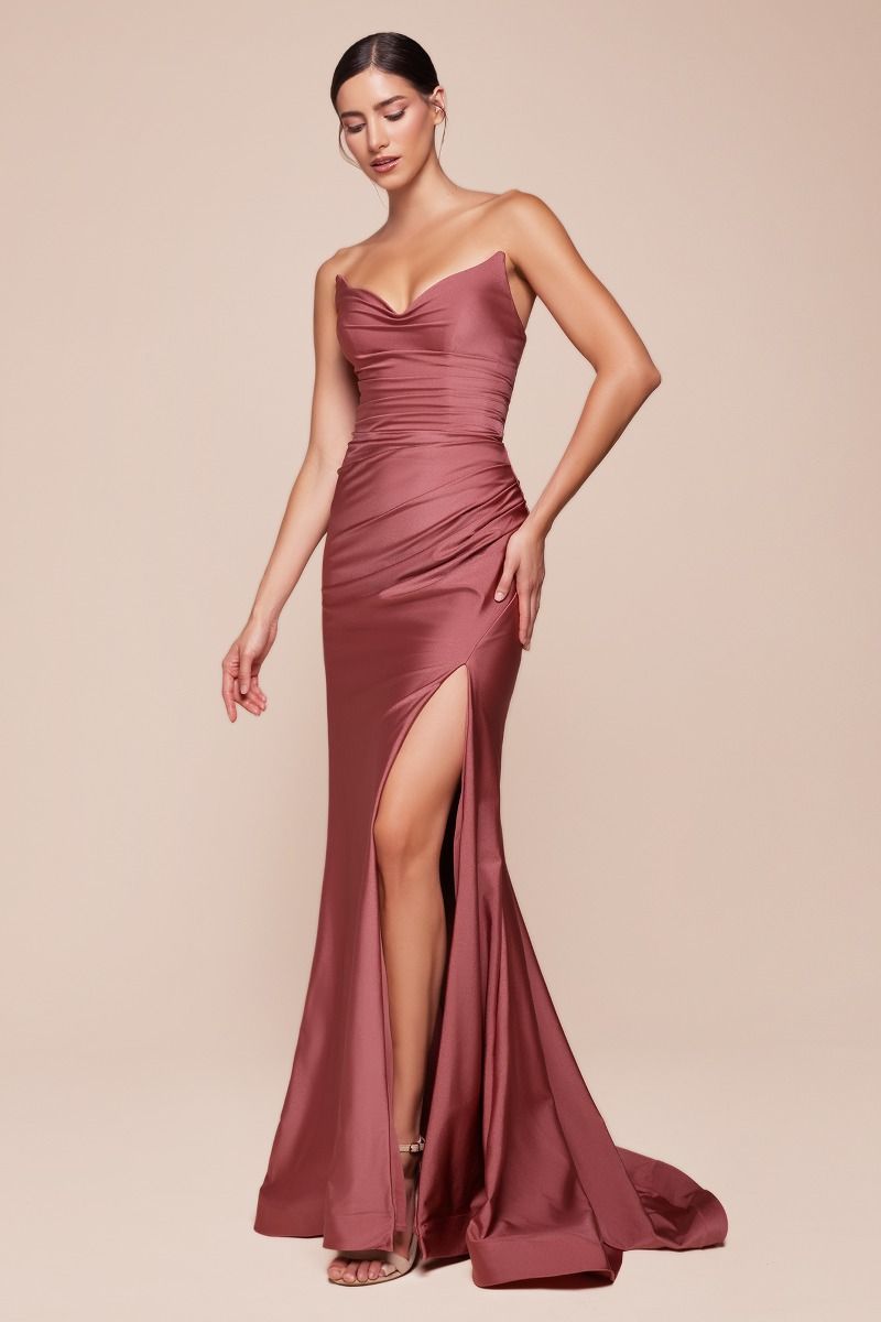 IVA Strapless Stretch Satin Prom & Formal Dress