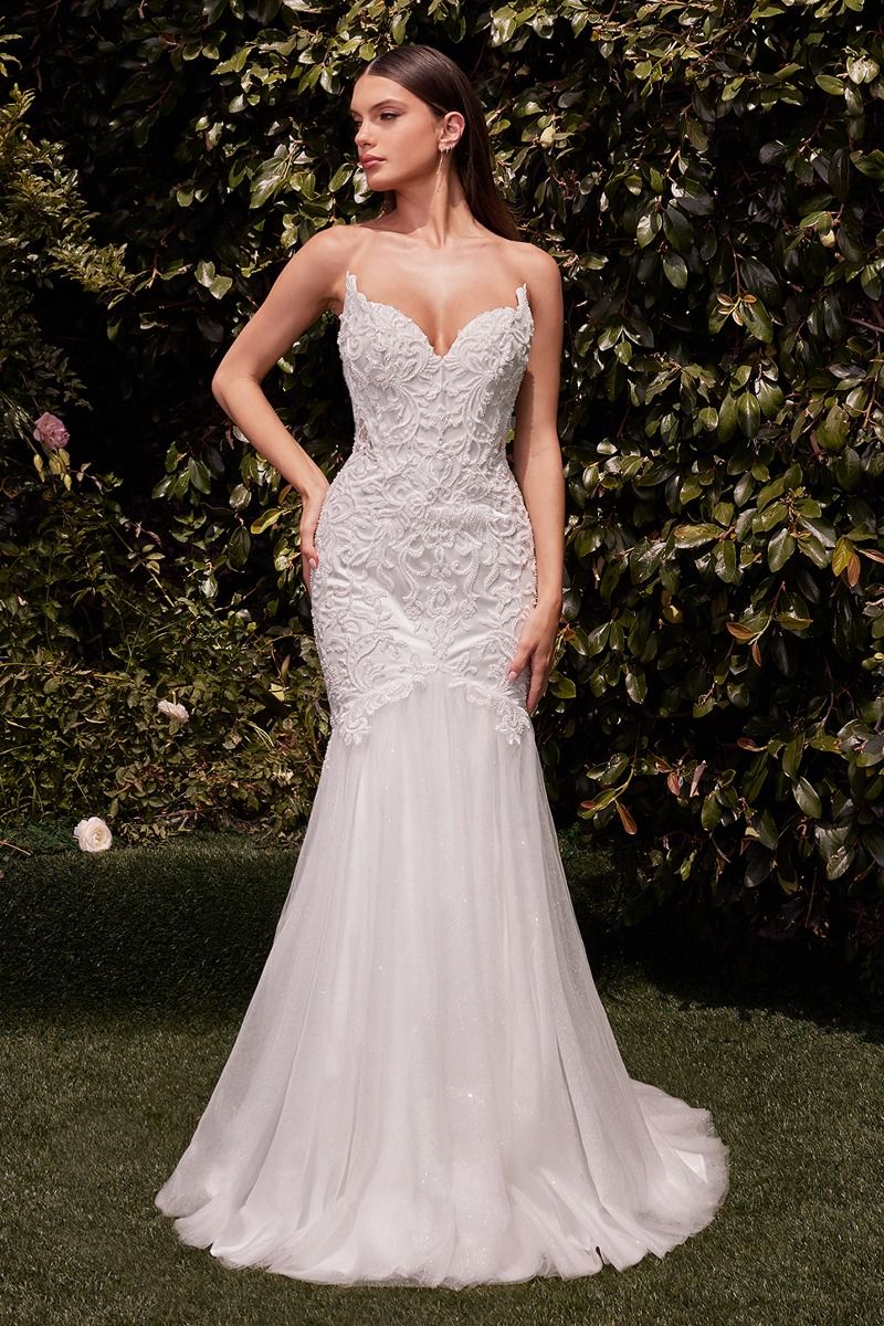 Divinity Bridal BEATRIZ Strapless Beaded Applique Mermaid Wedding Dress