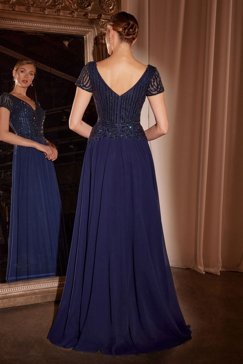 KAREN Embellished Cap Sleeve Mother of Groom Bride Evening Gown