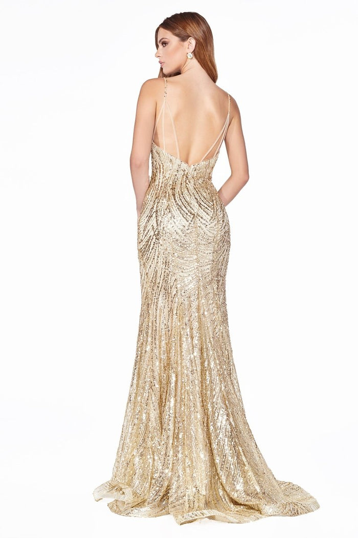 ISABELLA Sequin Glitter Trumpet Mermaid Formal Gown Dress