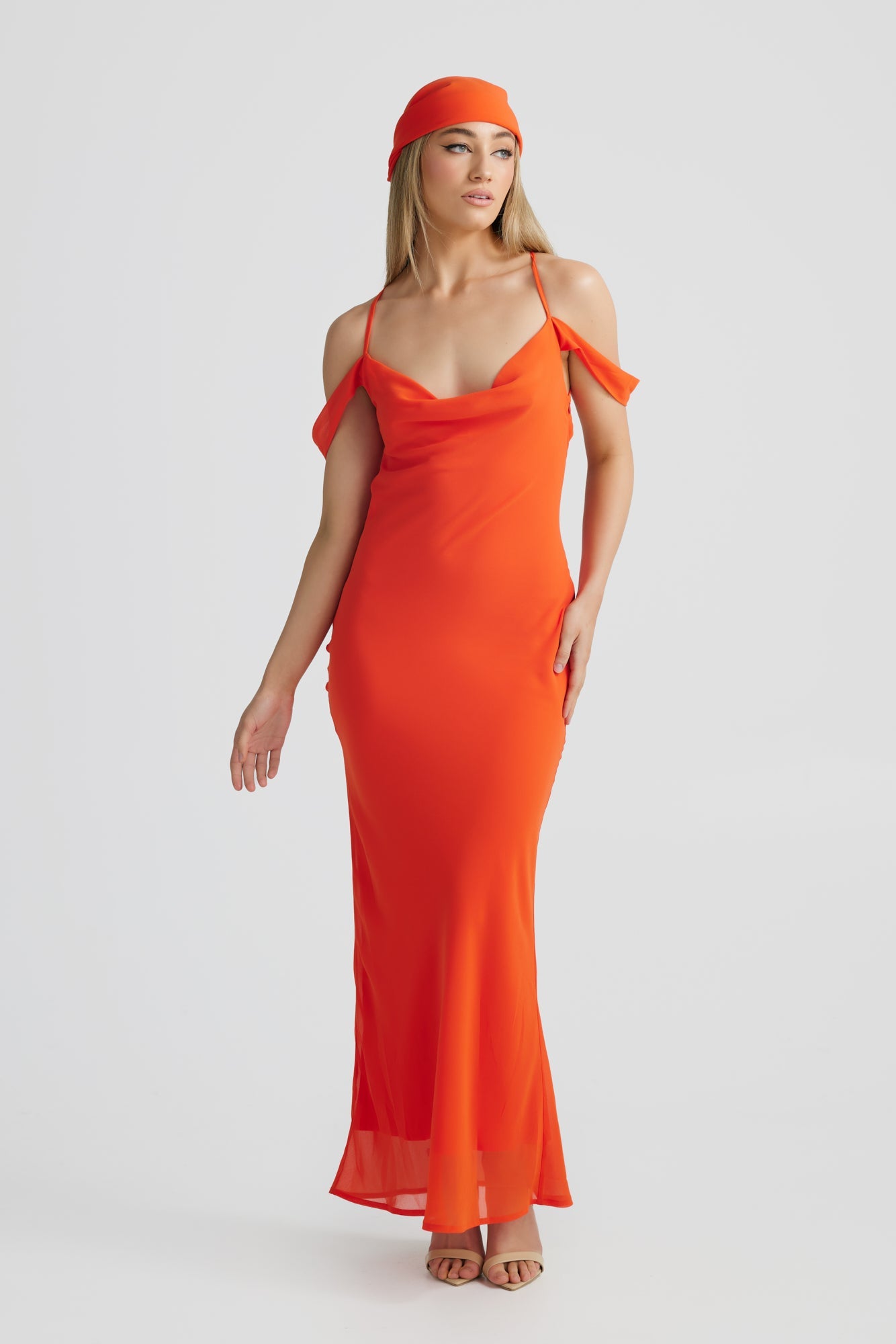 Tangerine chiffon hot sale dress