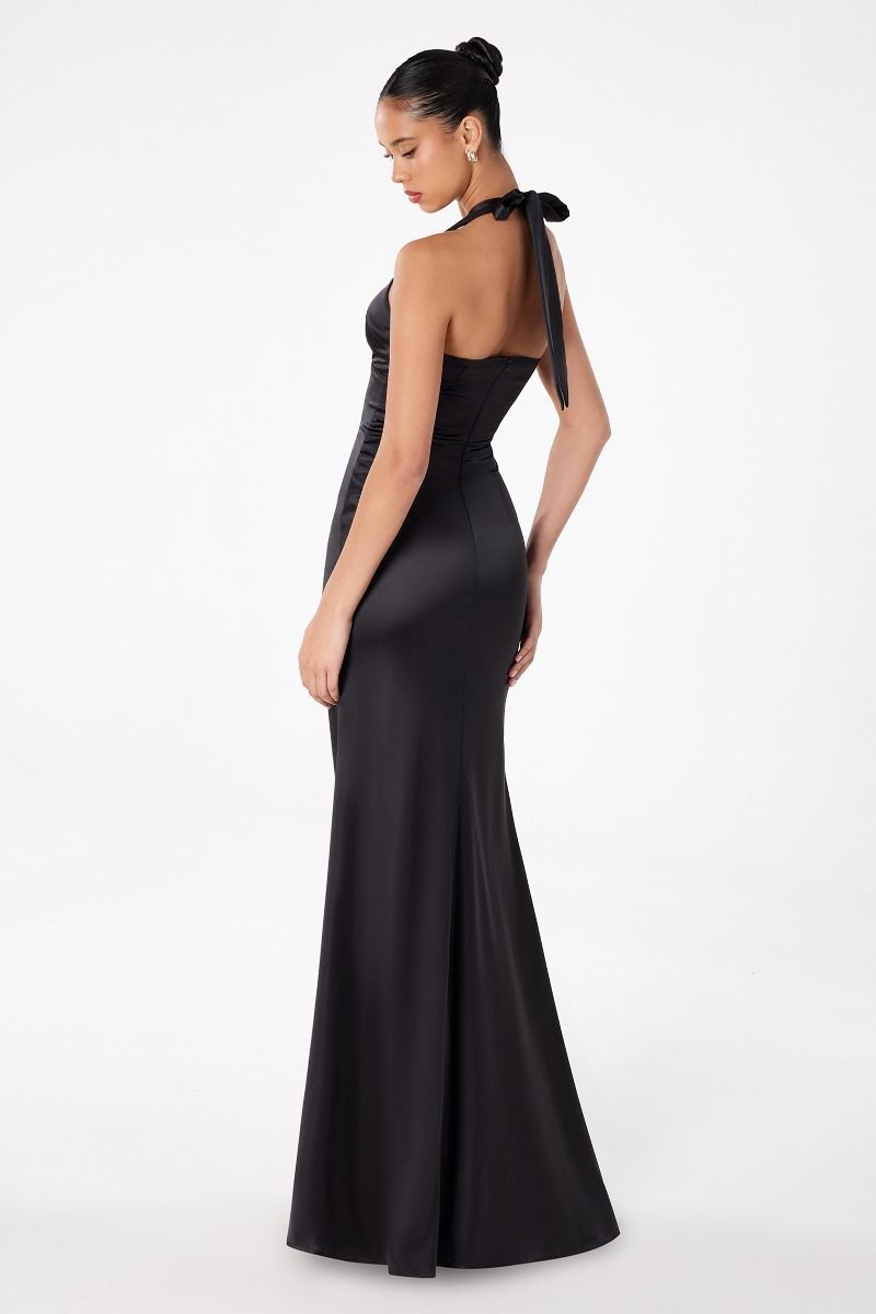 NOAH Satin Halter Neck Prom & Semi Formal Dress