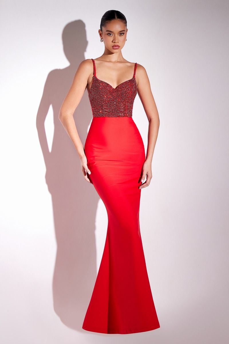 ZEINA Crystal Bustier Bra Back Prom & Semi Formal Dress