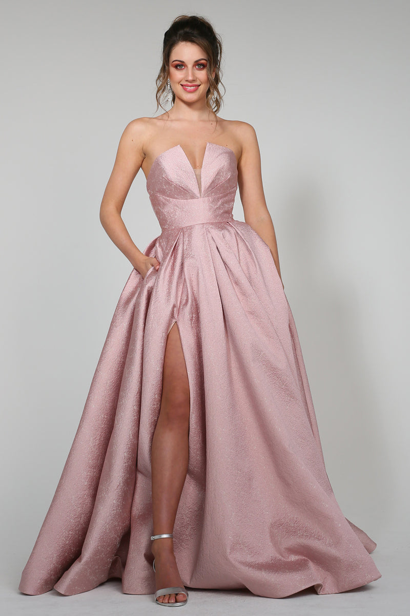 Tina Holly Couture TA611B Dusty Pink Strapless Ball Gown Formal Dress ...