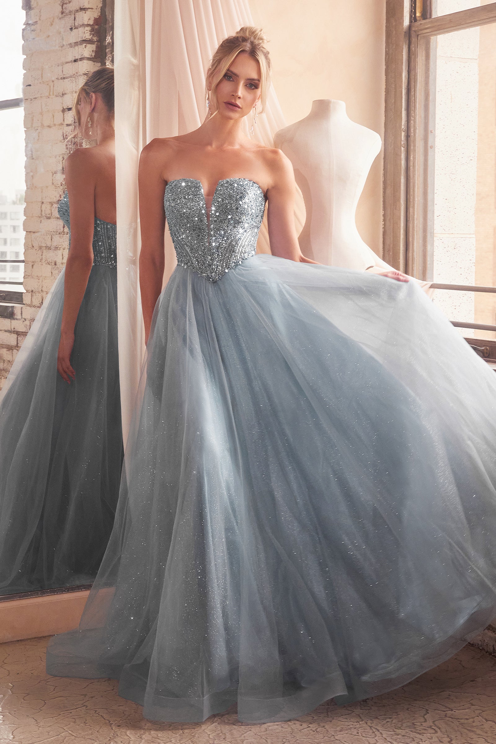 LEIA Strapless Bustier Tulle A-Line Ball Gown Formal Dress