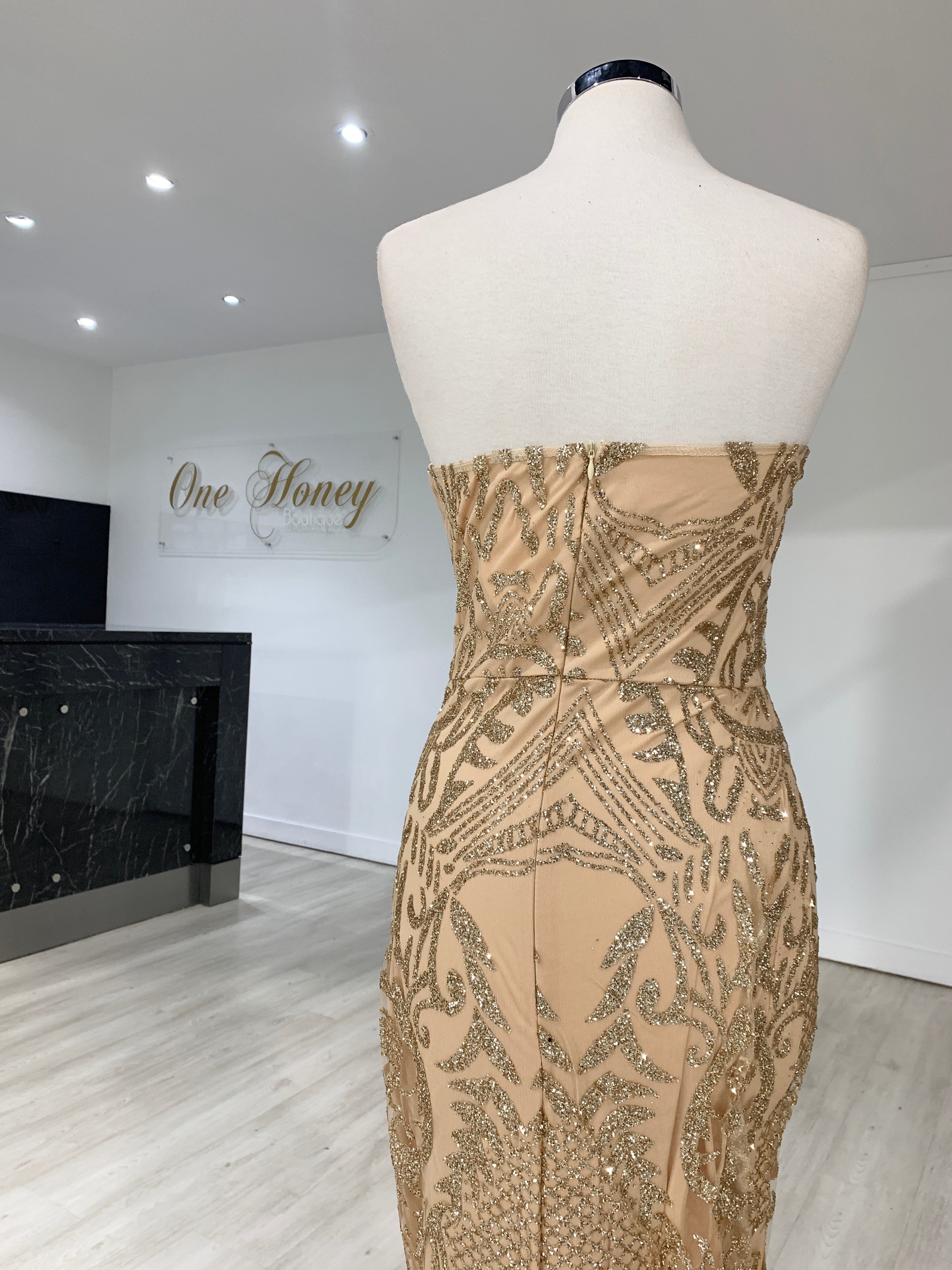 Gold snakeskin dress sale