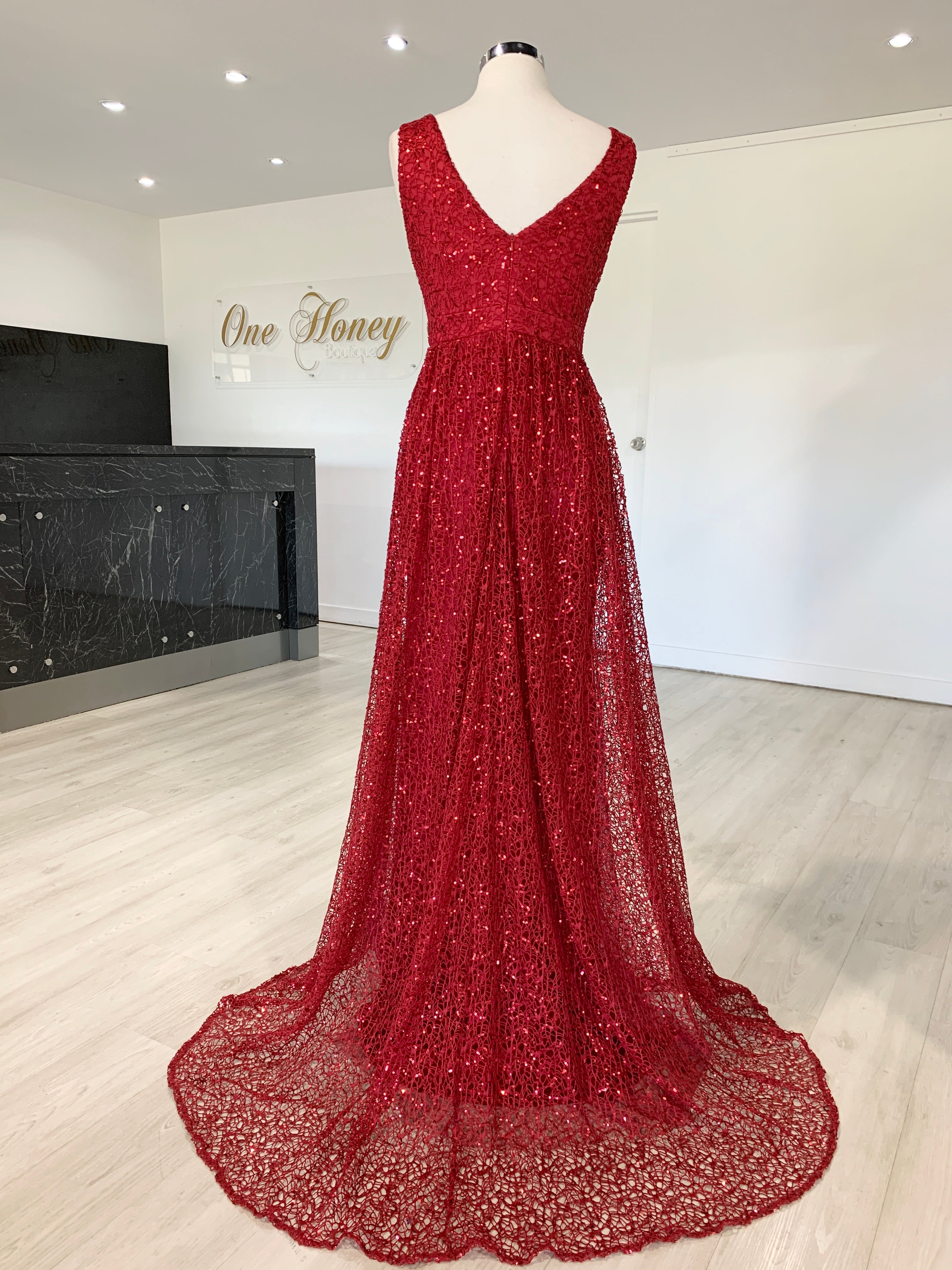 Red dress hot sale with glitter