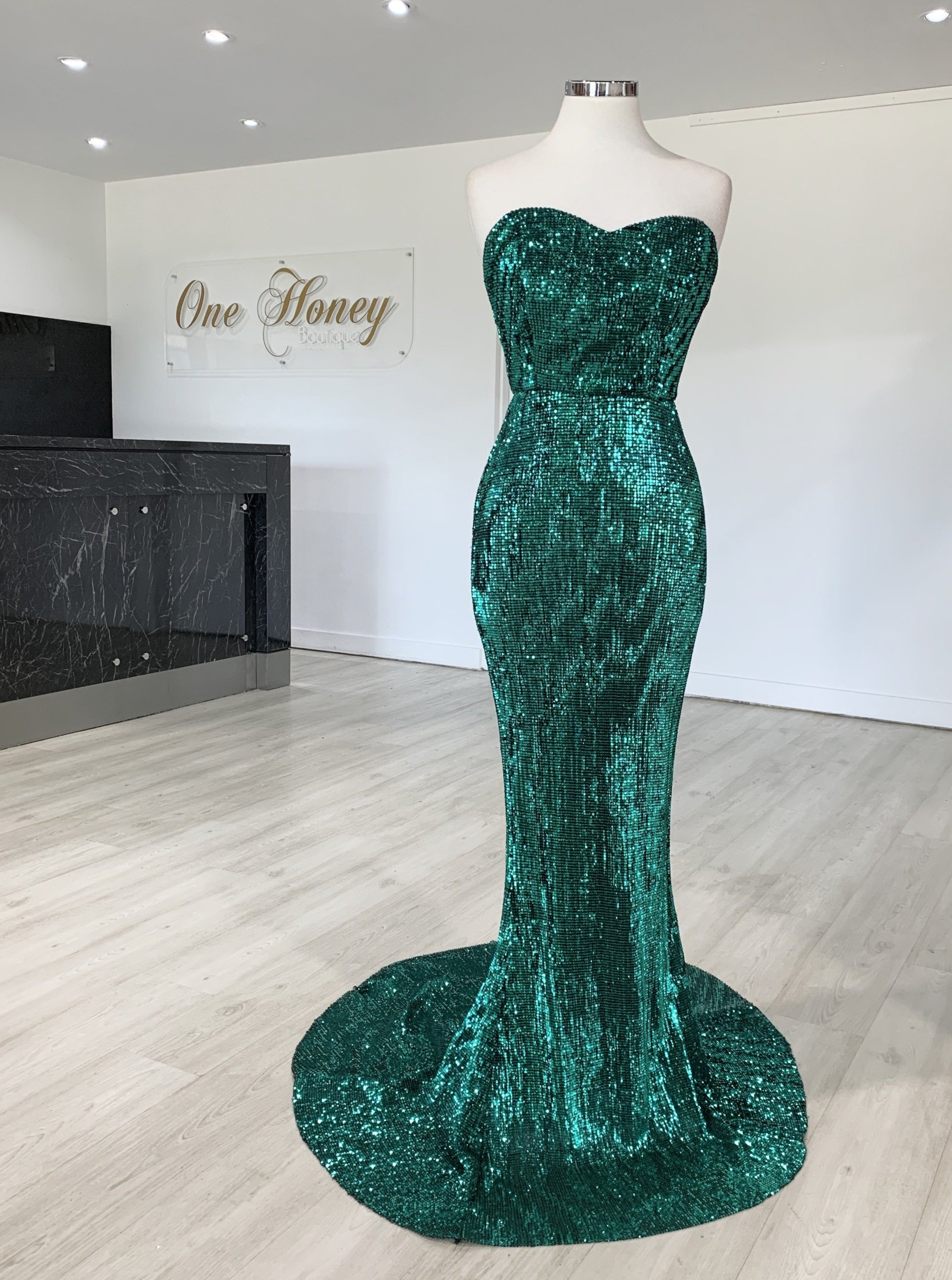 Emerald Green Strapless Dress