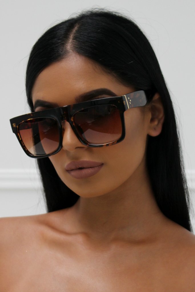 Honey Couture SELENA 2.0 Tortoise Flat Top Inspired Sunglasses Honey Couture Sunglasses$ AfterPay Humm ZipPay LayBuy Sezzle