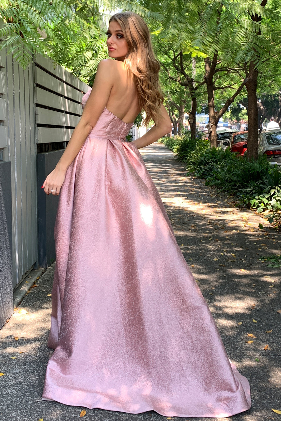 Light pink cheap evening gown