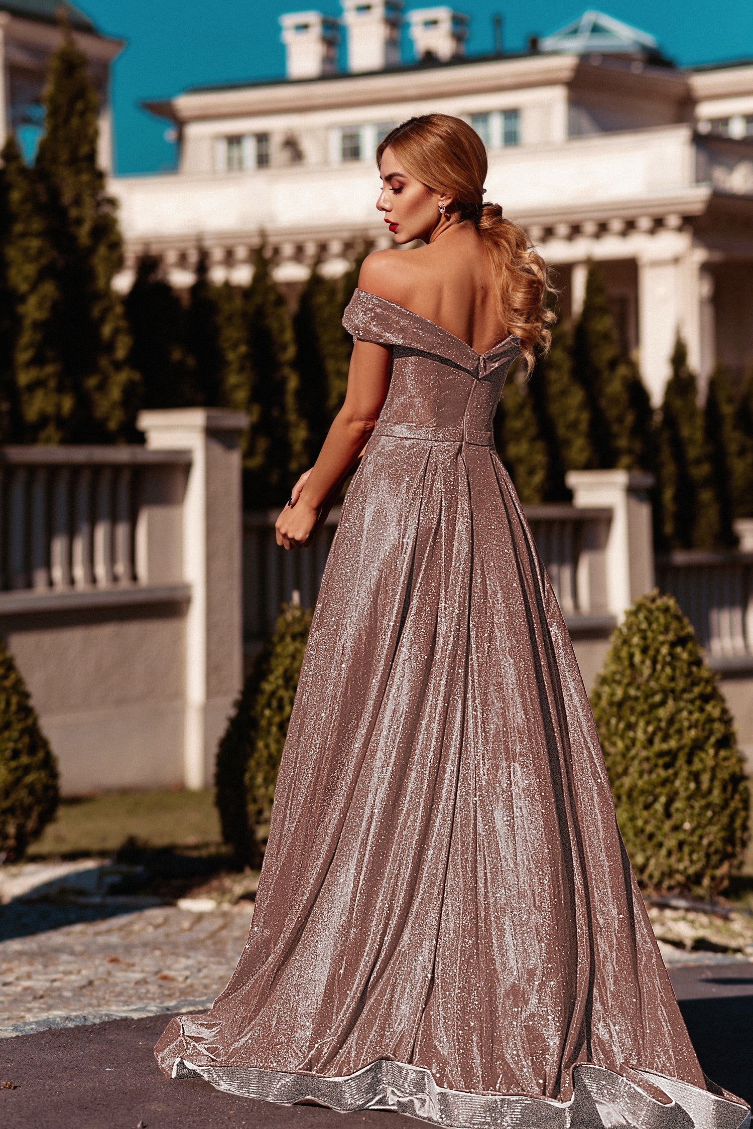 Rose colored sales formal dresses