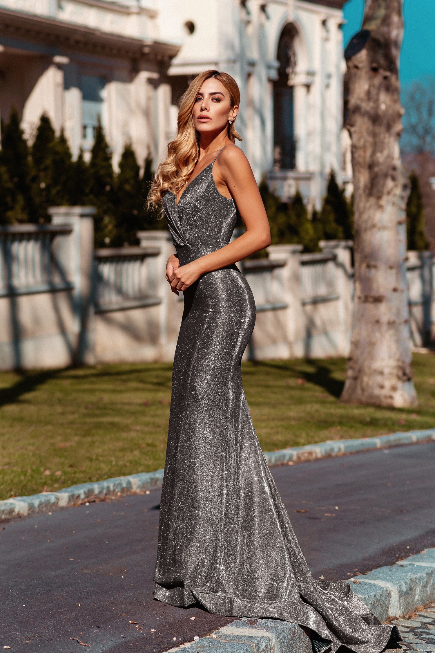 Shimmer evening gowns shops