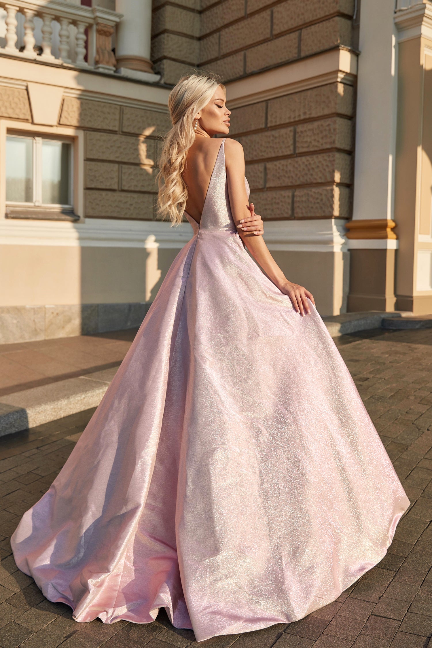 Pearl pink 2025 satin dress