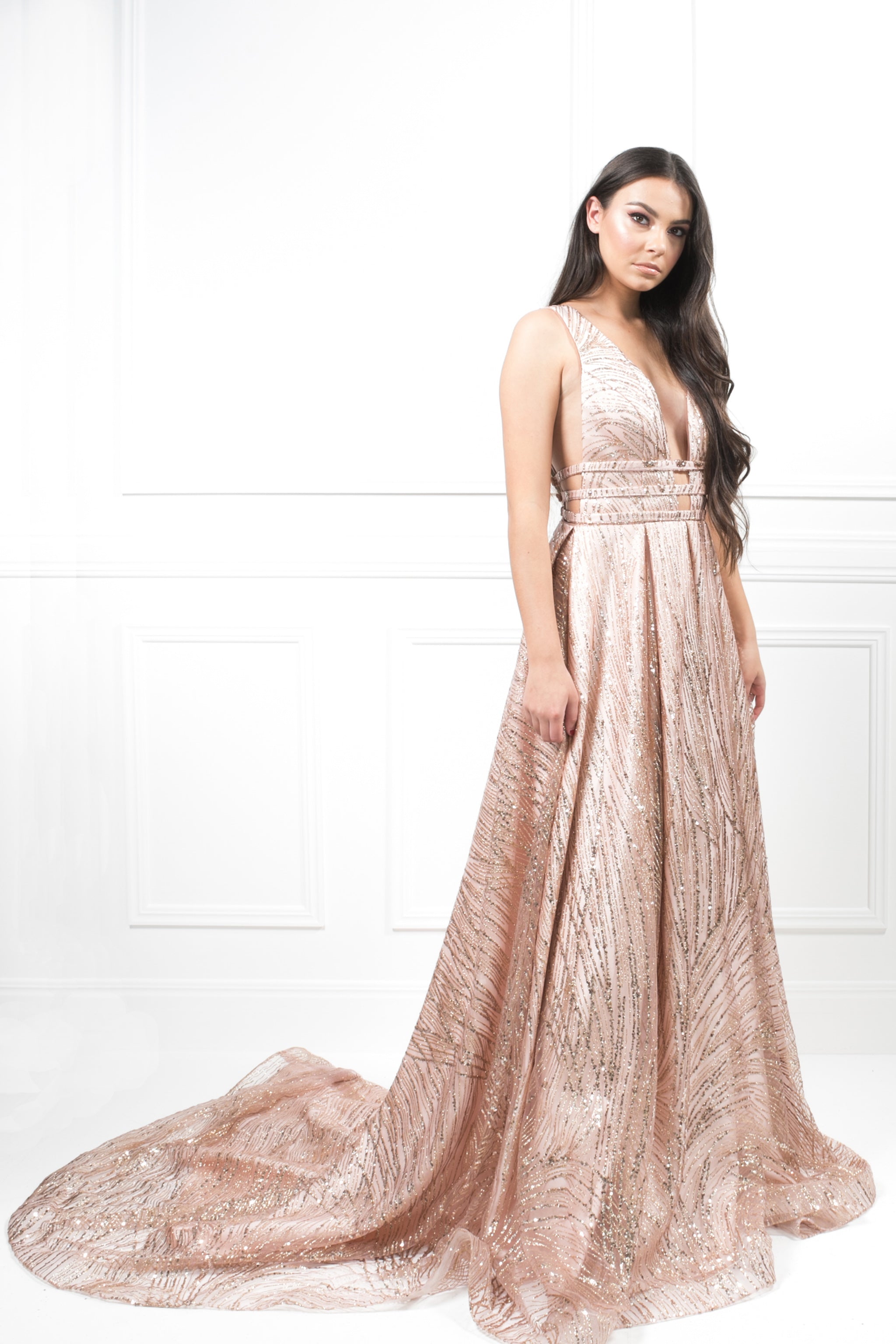 Rose fashion gold 21st birthday dress