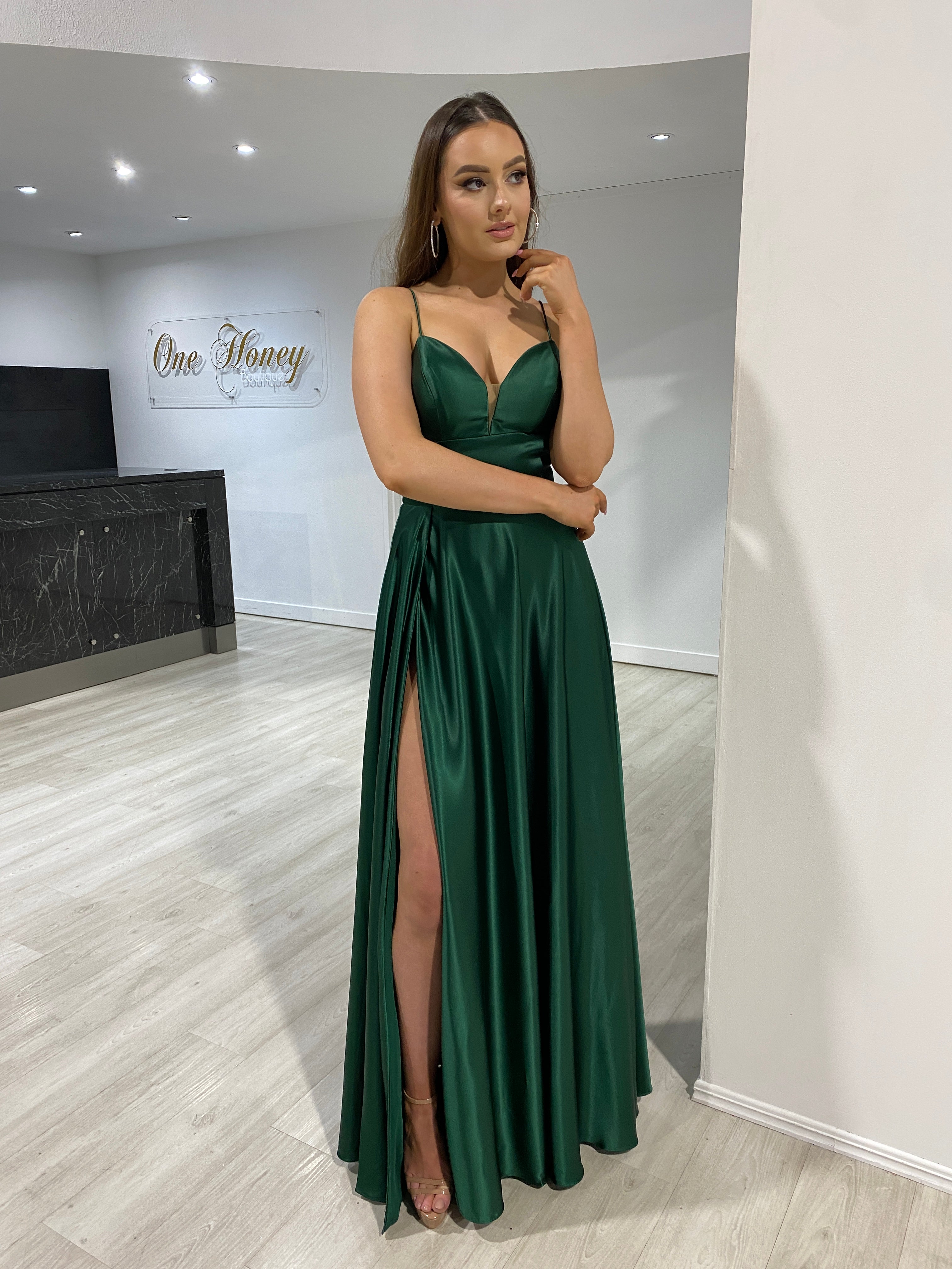 Green formal clearance dress