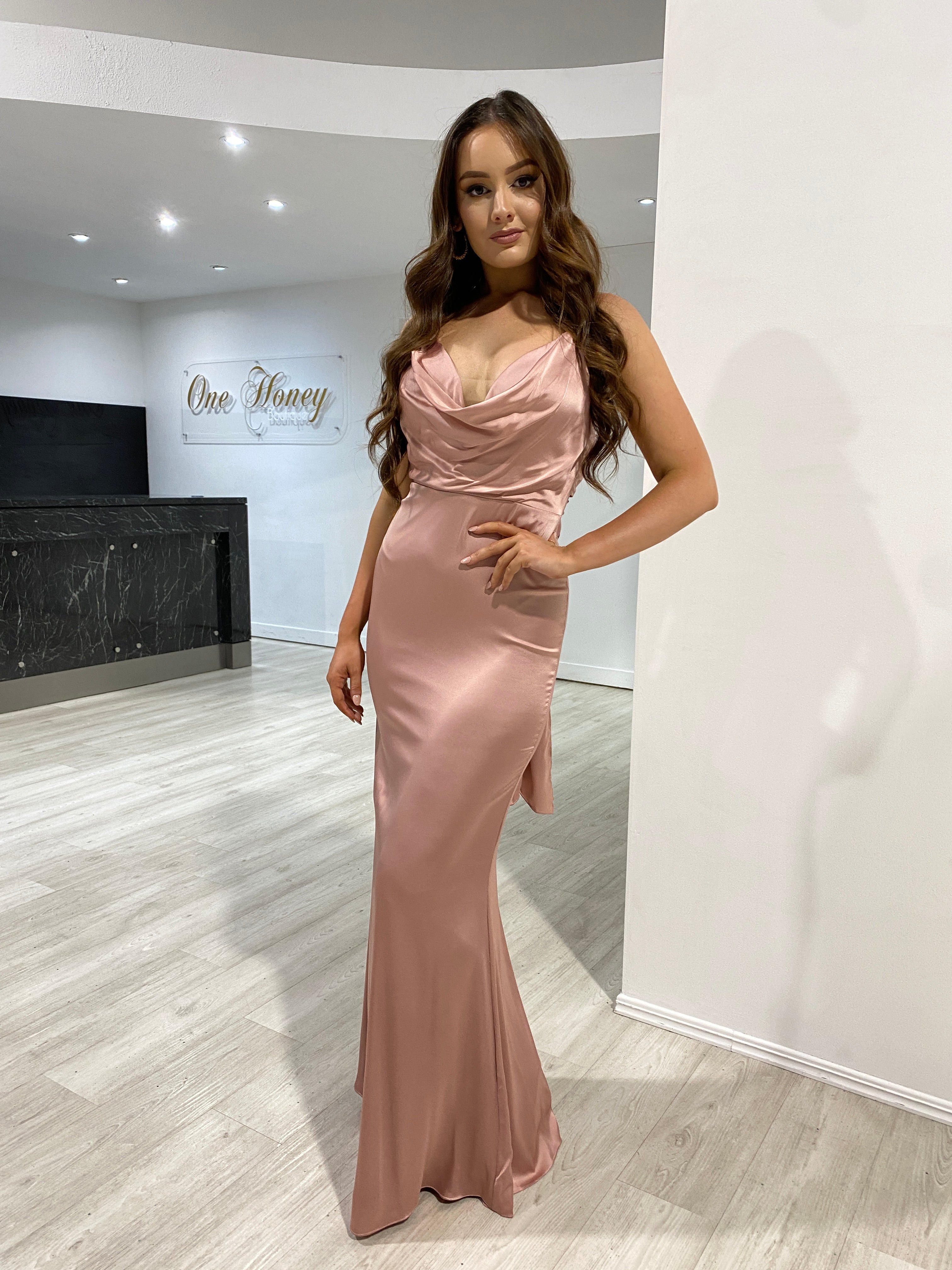 Dusty rose formal outlet dresses