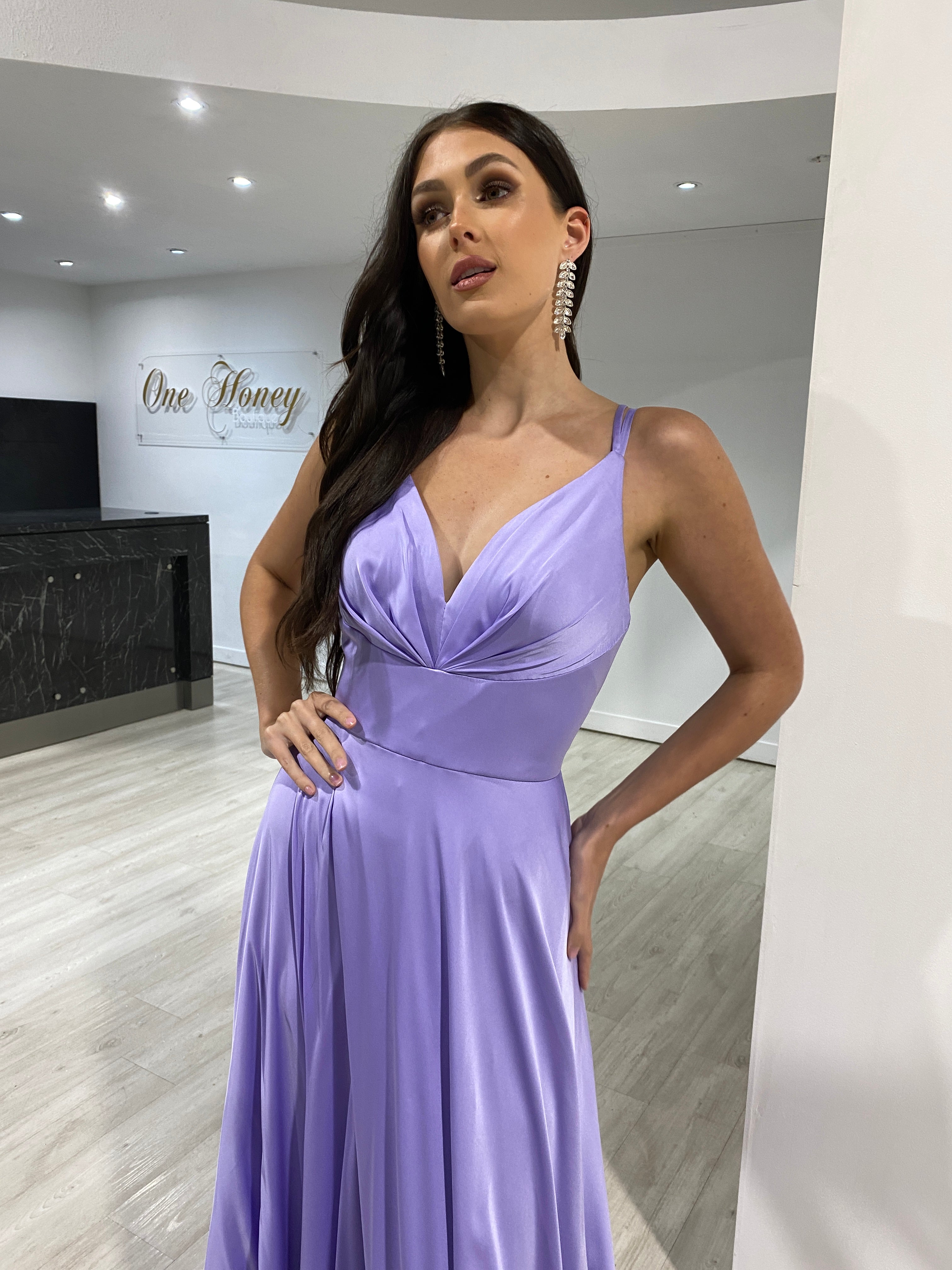 Lavender hot sale silk dress