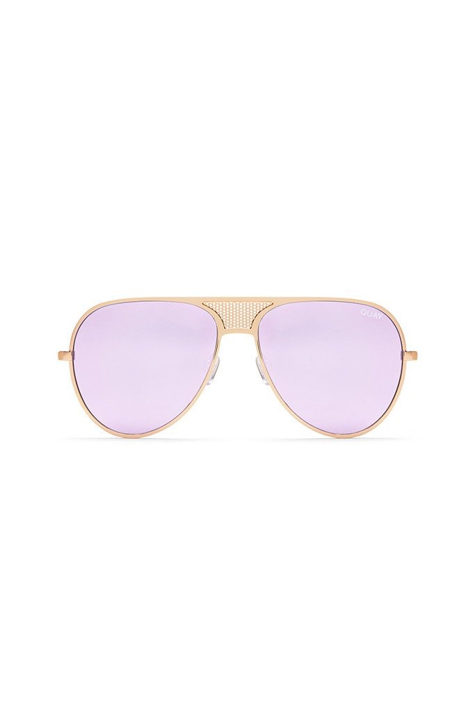 Quay Australia X Kylie Jenner Iconic Gold And Purple Mirror Sunglasses