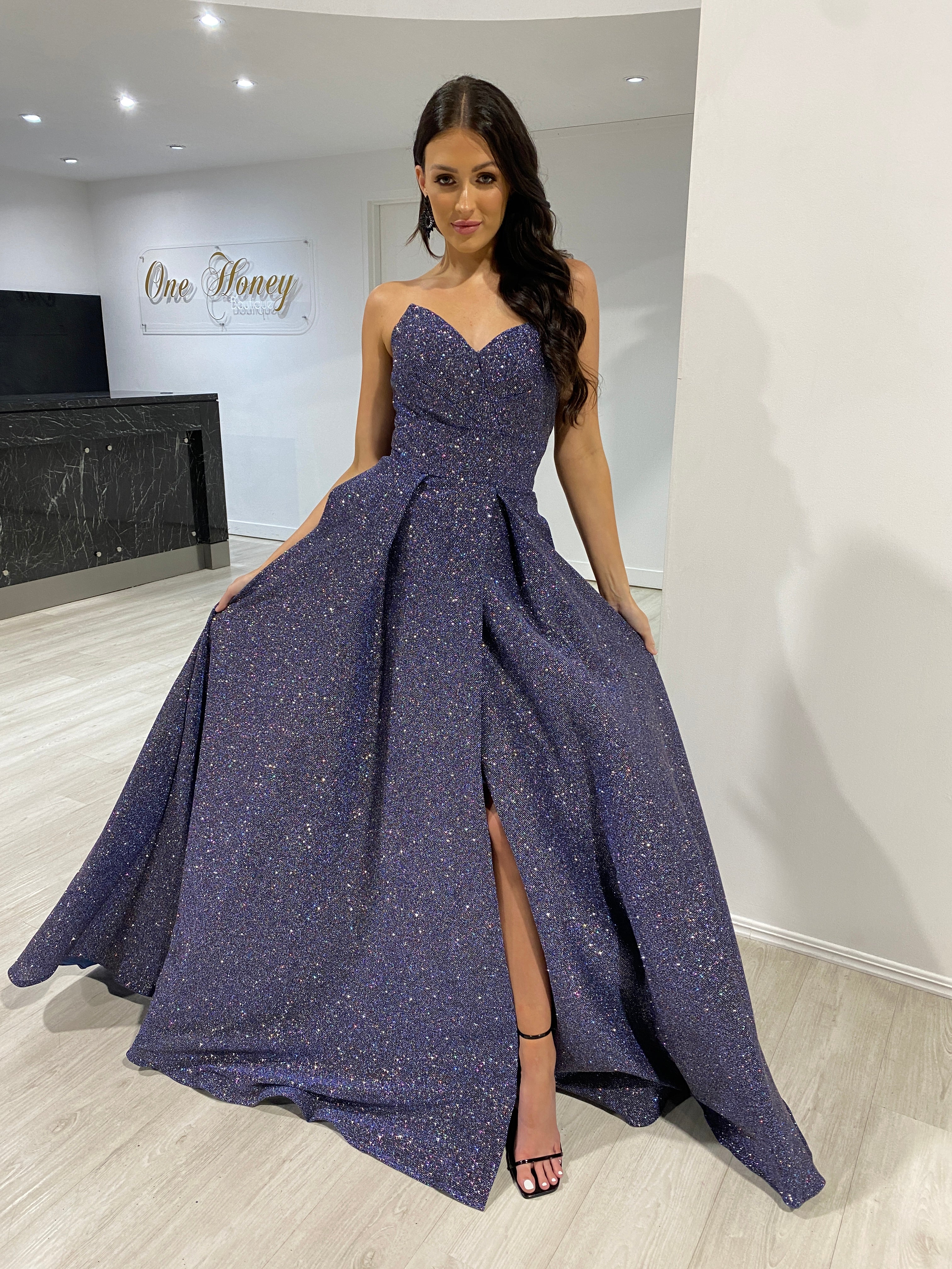 Midnight blue cheap ball gown