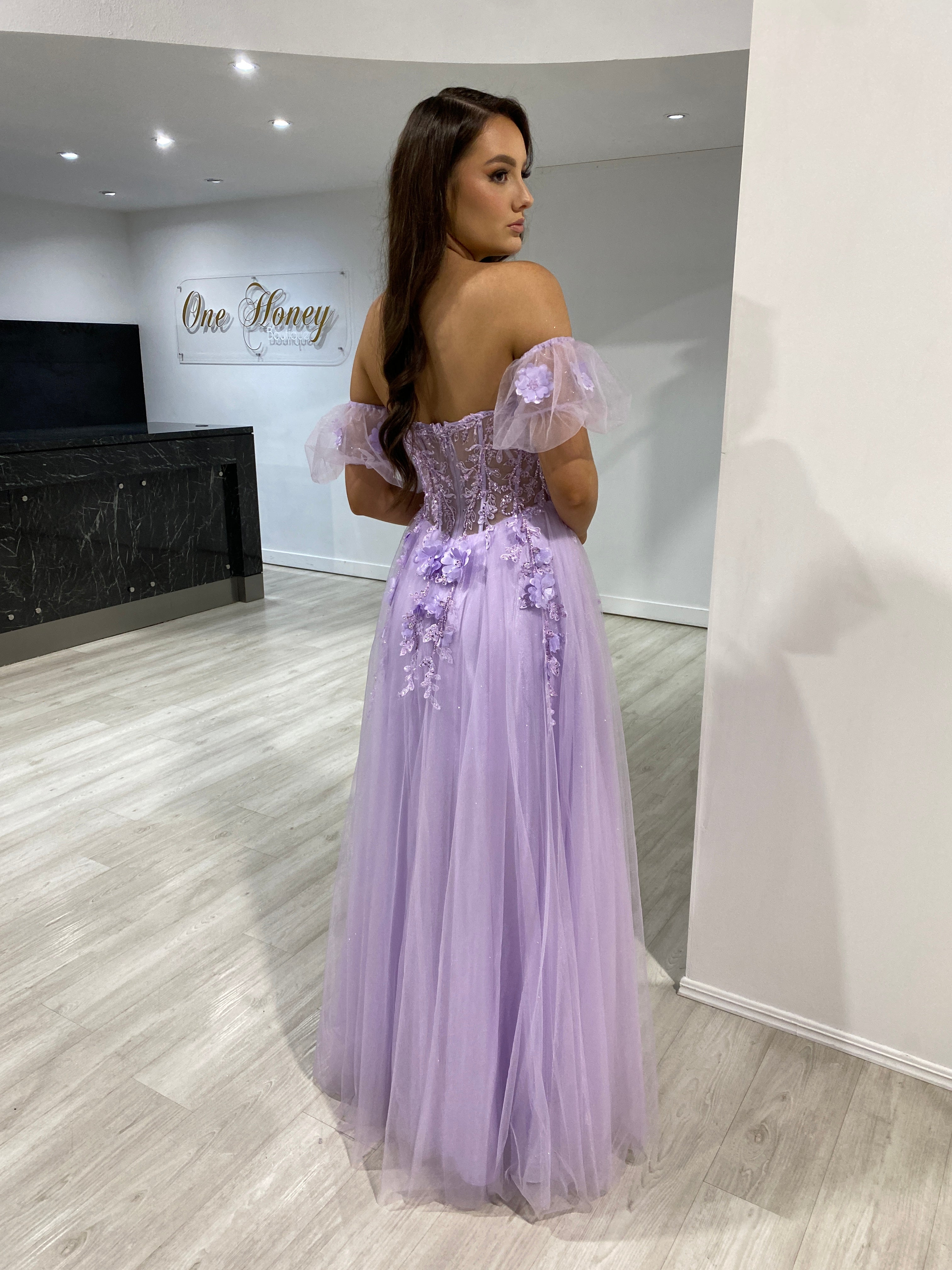 Purple store bustier dress