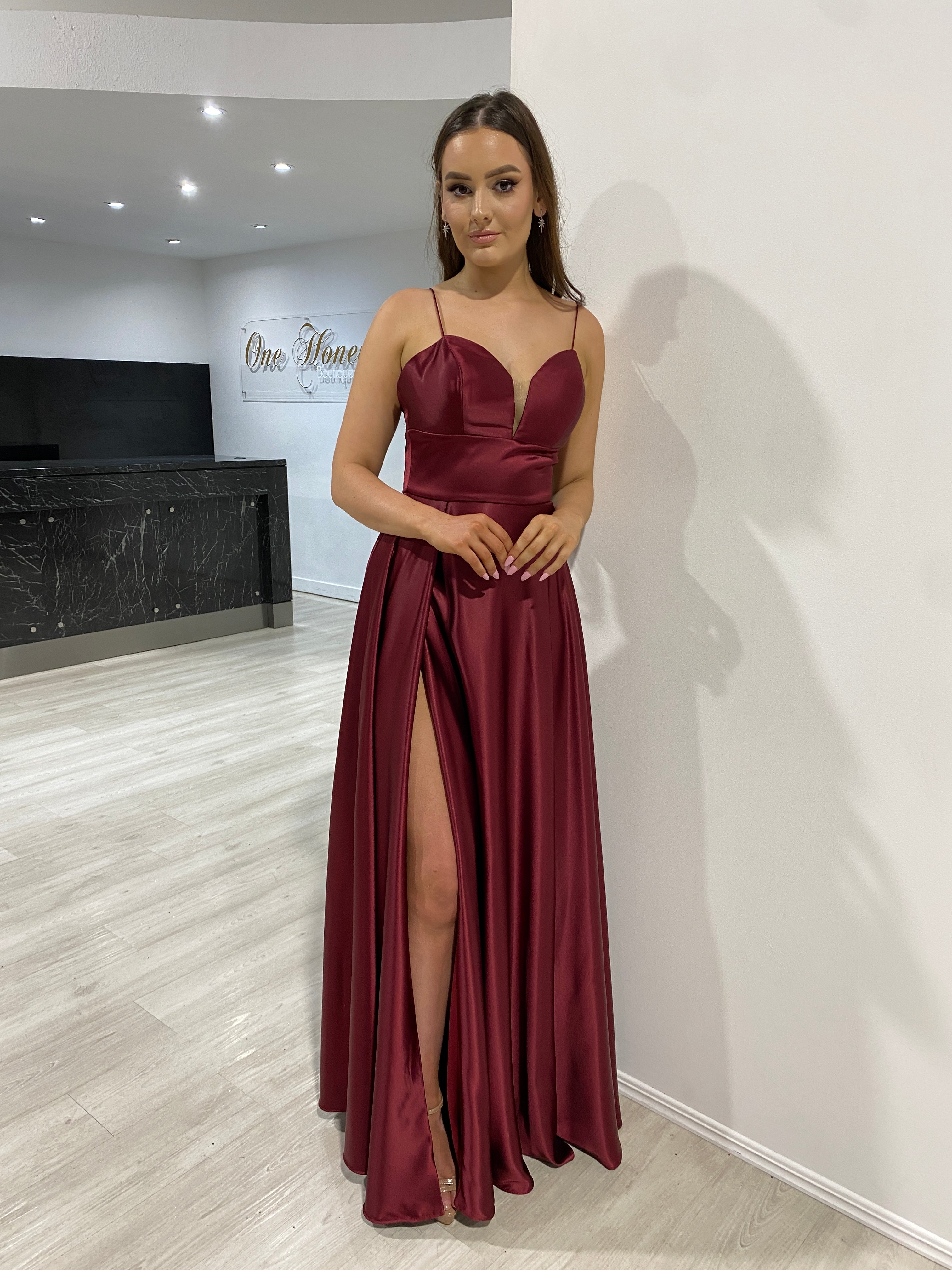 KAY Silky A Line Bridesmaid Semi Formal Dress