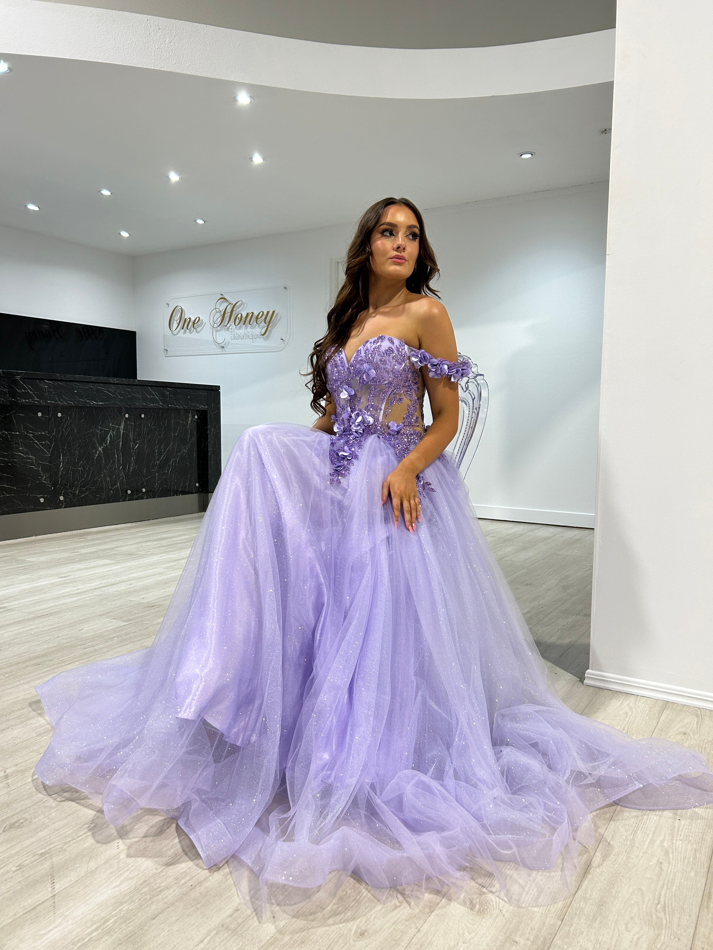 Lavender semi hotsell formal dress