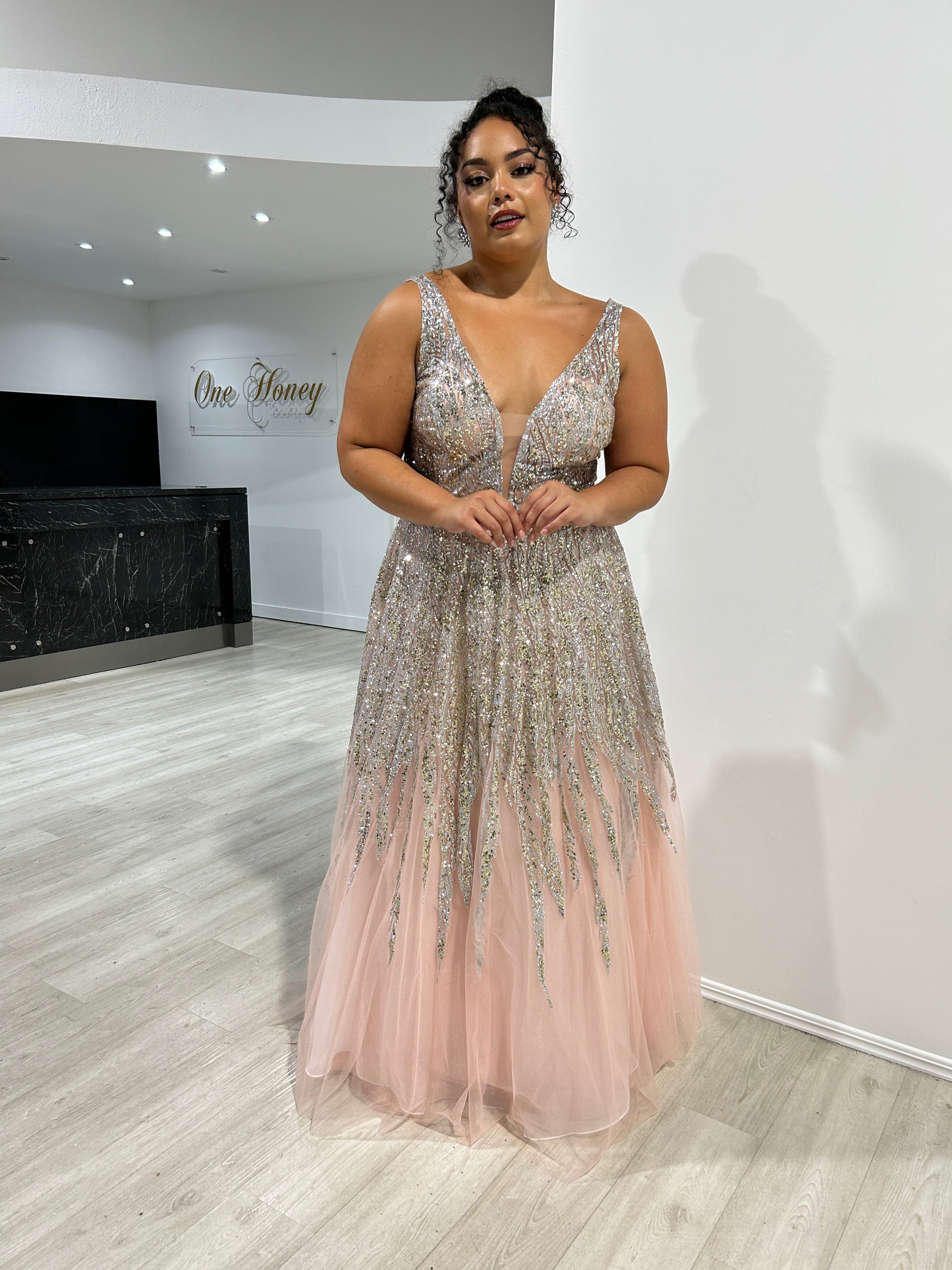 Blush plus size formal hot sale dress