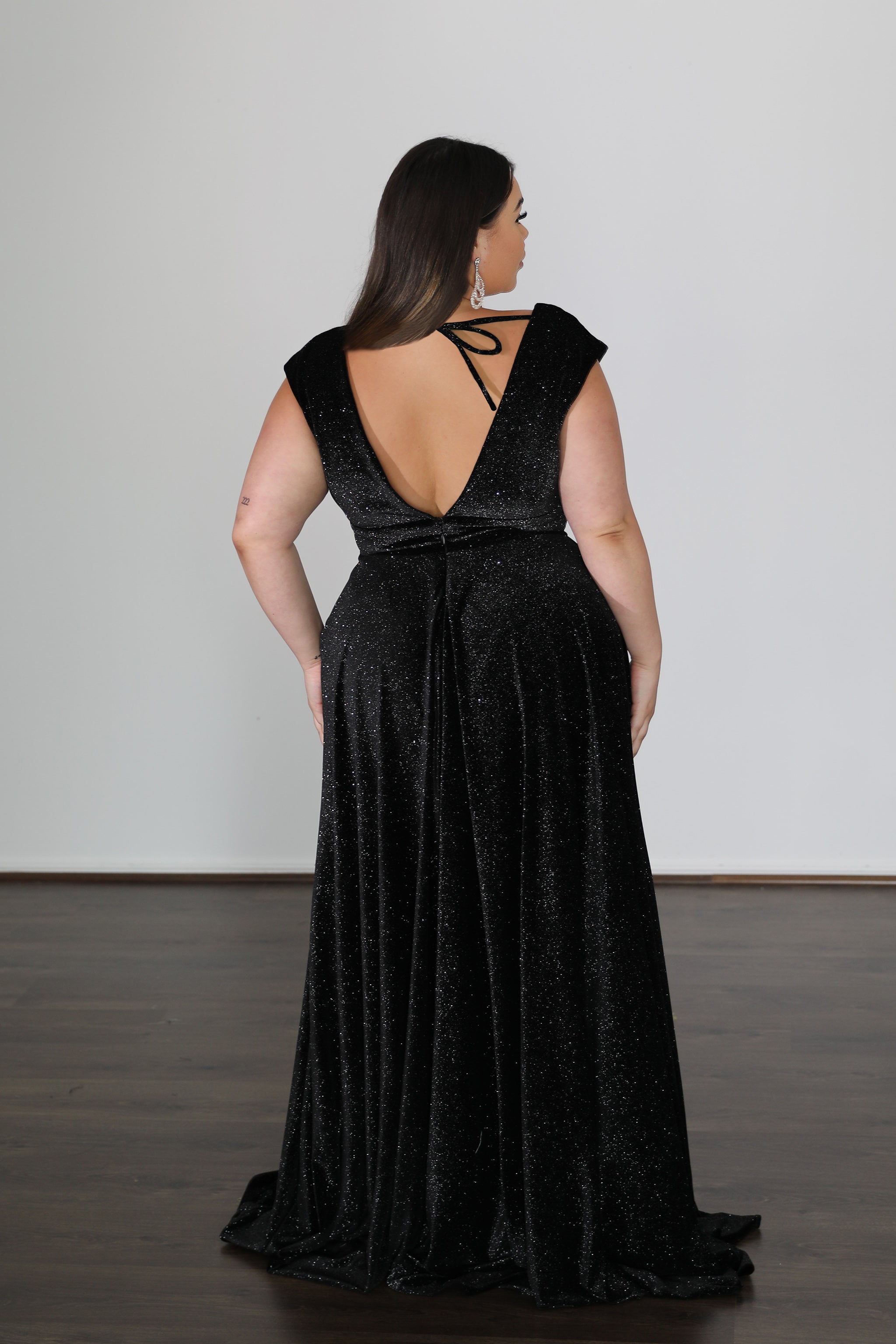 u-back design on black formal gown